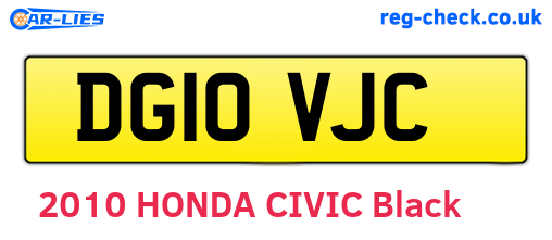 DG10VJC are the vehicle registration plates.