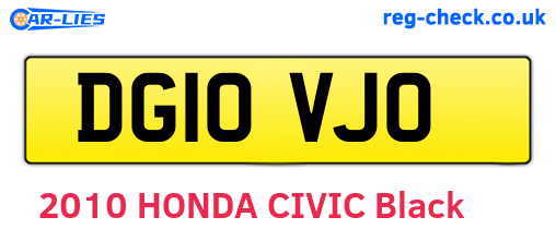 DG10VJO are the vehicle registration plates.
