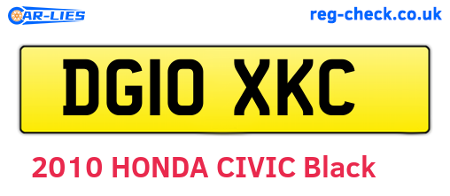 DG10XKC are the vehicle registration plates.