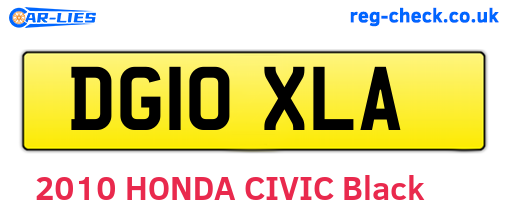 DG10XLA are the vehicle registration plates.