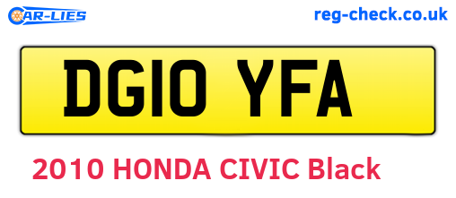 DG10YFA are the vehicle registration plates.