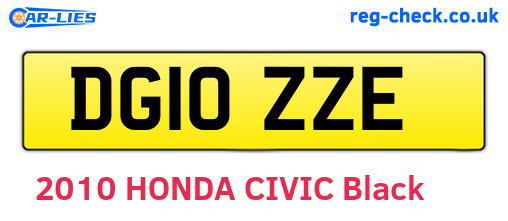 DG10ZZE are the vehicle registration plates.