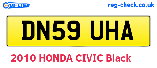 DN59UHA are the vehicle registration plates.
