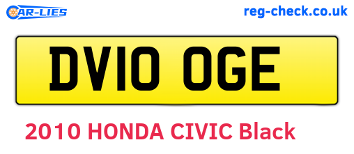 DV10OGE are the vehicle registration plates.