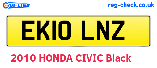 EK10LNZ are the vehicle registration plates.