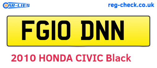 FG10DNN are the vehicle registration plates.