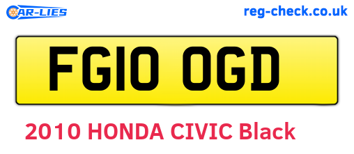 FG10OGD are the vehicle registration plates.