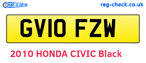 GV10FZW are the vehicle registration plates.