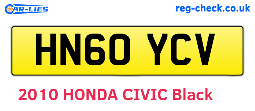 HN60YCV are the vehicle registration plates.
