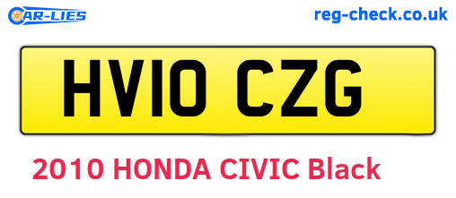 HV10CZG are the vehicle registration plates.