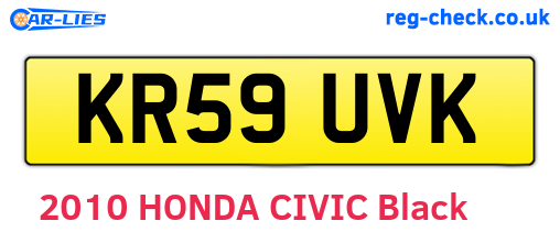 KR59UVK are the vehicle registration plates.