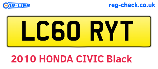 LC60RYT are the vehicle registration plates.