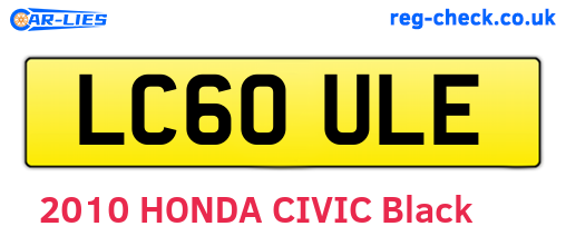 LC60ULE are the vehicle registration plates.