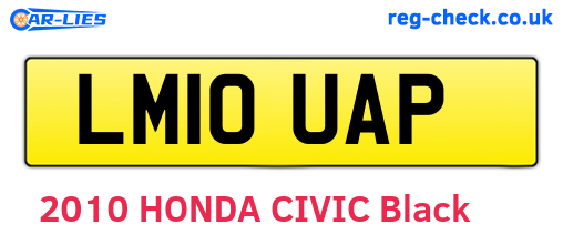 LM10UAP are the vehicle registration plates.