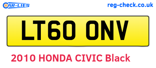 LT60ONV are the vehicle registration plates.