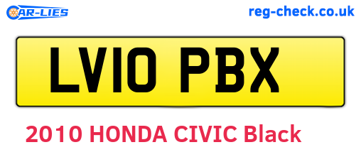 LV10PBX are the vehicle registration plates.
