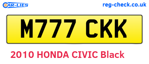 M777CKK are the vehicle registration plates.