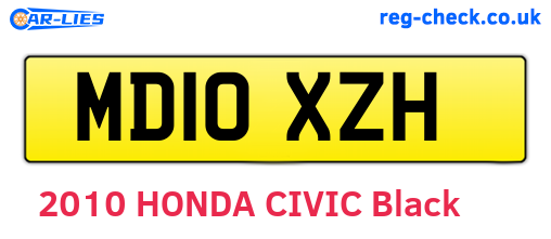 MD10XZH are the vehicle registration plates.