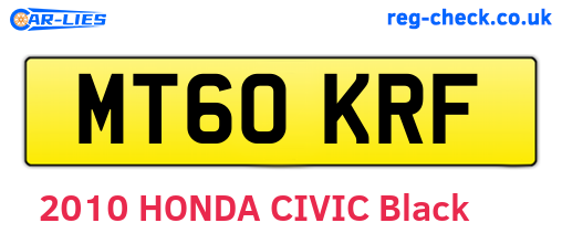 MT60KRF are the vehicle registration plates.