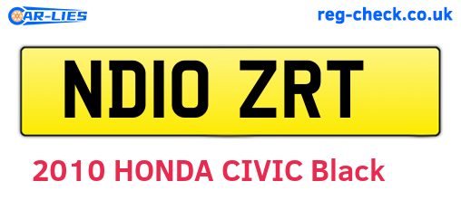 ND10ZRT are the vehicle registration plates.