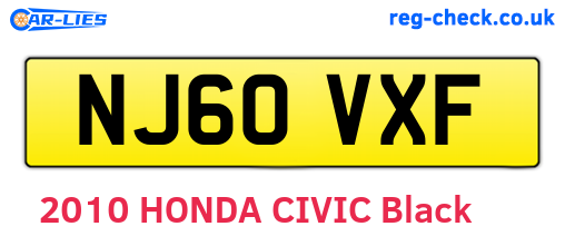 NJ60VXF are the vehicle registration plates.