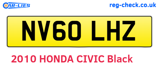 NV60LHZ are the vehicle registration plates.