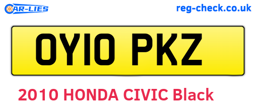 OY10PKZ are the vehicle registration plates.