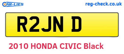 R2JND are the vehicle registration plates.