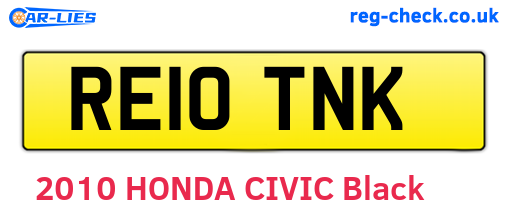 RE10TNK are the vehicle registration plates.