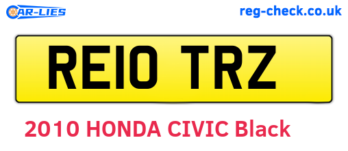 RE10TRZ are the vehicle registration plates.