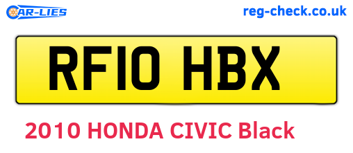 RF10HBX are the vehicle registration plates.
