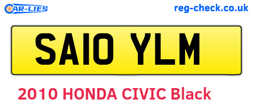 SA10YLM are the vehicle registration plates.