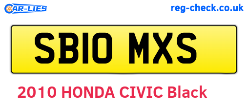 SB10MXS are the vehicle registration plates.