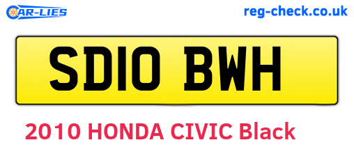 SD10BWH are the vehicle registration plates.