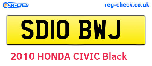SD10BWJ are the vehicle registration plates.