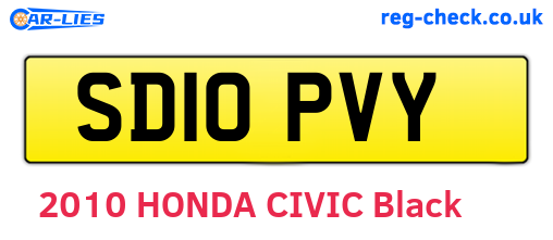 SD10PVY are the vehicle registration plates.