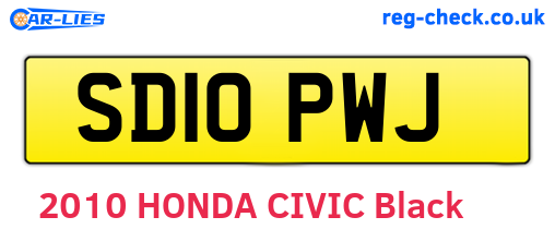 SD10PWJ are the vehicle registration plates.