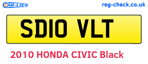 SD10VLT are the vehicle registration plates.