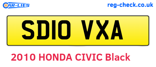 SD10VXA are the vehicle registration plates.