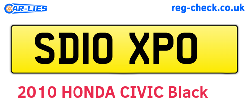 SD10XPO are the vehicle registration plates.