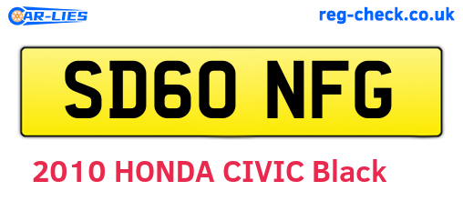 SD60NFG are the vehicle registration plates.