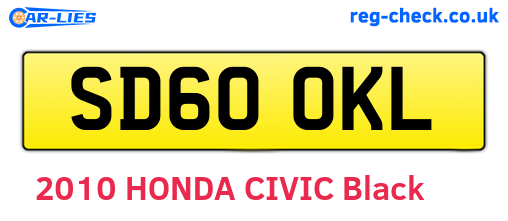 SD60OKL are the vehicle registration plates.