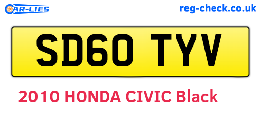 SD60TYV are the vehicle registration plates.