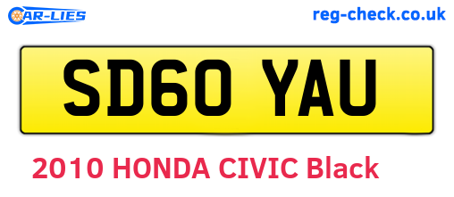 SD60YAU are the vehicle registration plates.