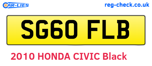 SG60FLB are the vehicle registration plates.