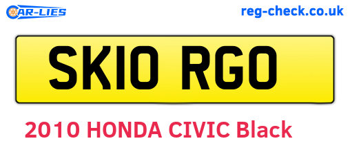 SK10RGO are the vehicle registration plates.