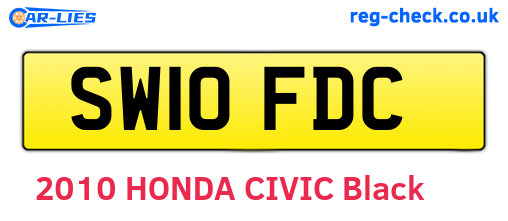 SW10FDC are the vehicle registration plates.