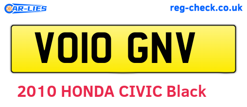 VO10GNV are the vehicle registration plates.