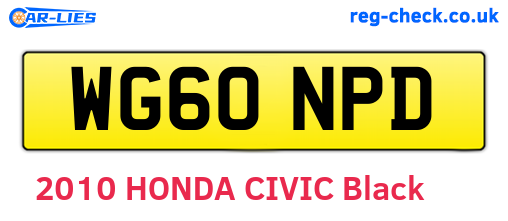 WG60NPD are the vehicle registration plates.
