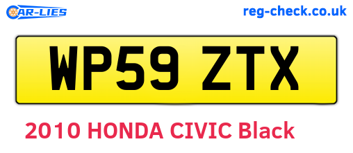 WP59ZTX are the vehicle registration plates.